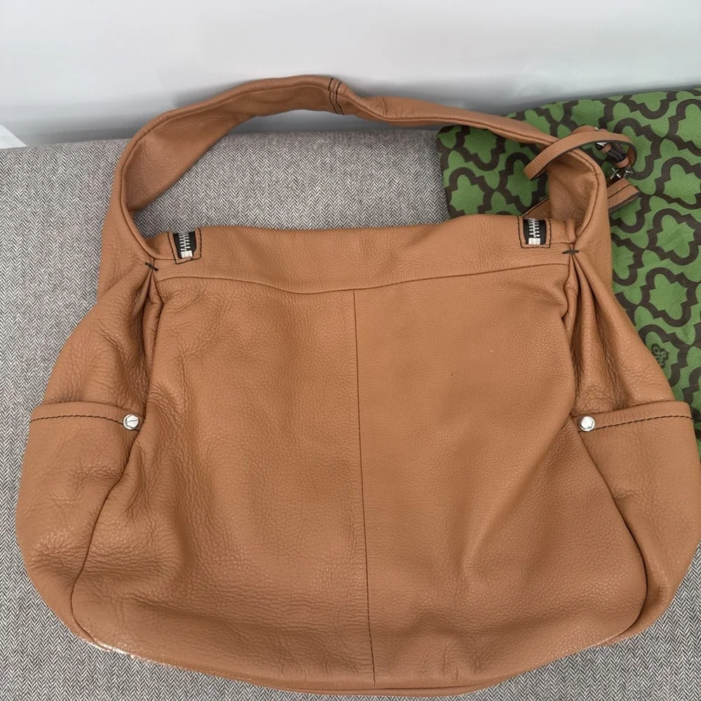 orYANY Womens Tan Brown Large Pebbled Leather Hobo Shoulder Bag Travel